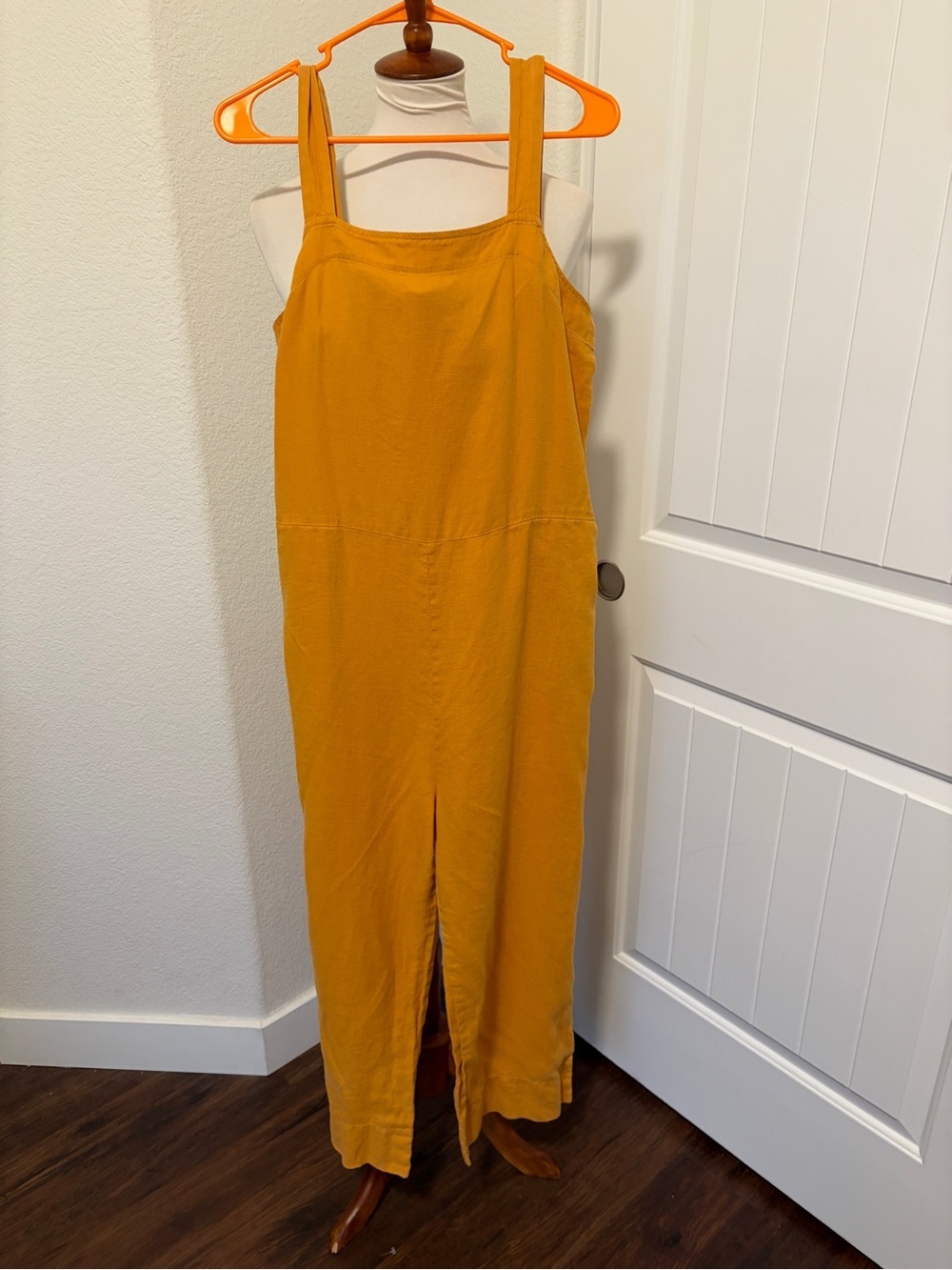 Everlane Mustard Wide-Leg Square-Neck Jumpsuit